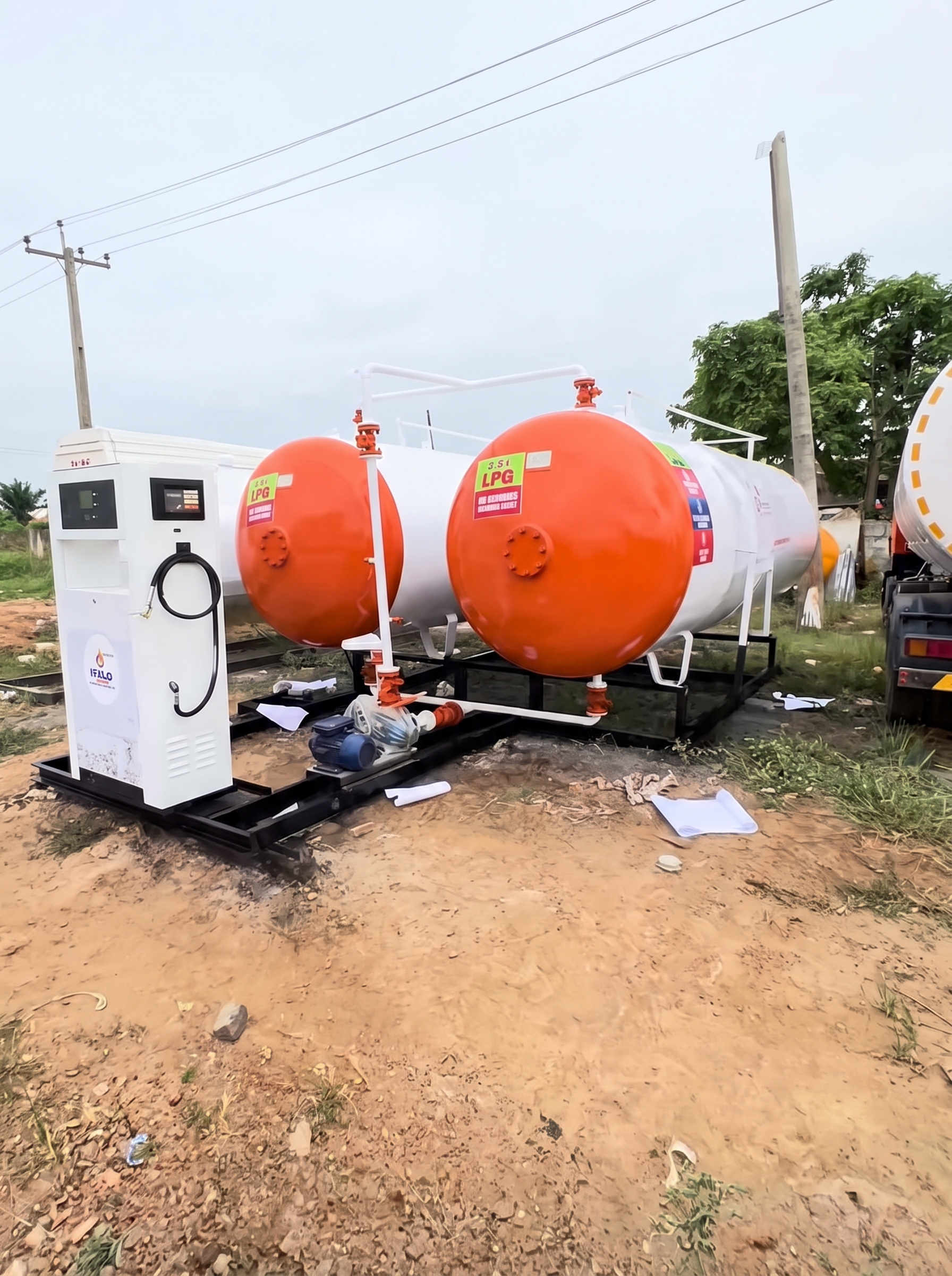 Dual Bullet LPG Storage Tanks with Dispenser Skid